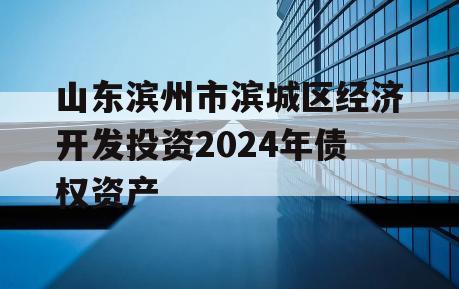 山东滨州市滨城区经济开发投资2024年债权资产