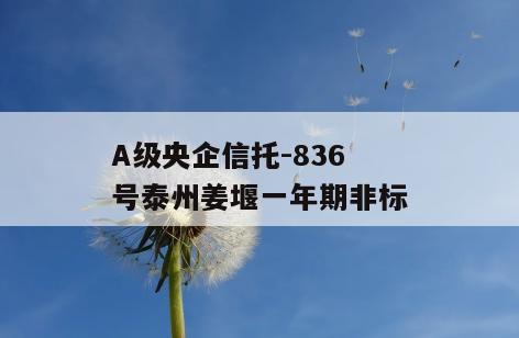 A级央企信托-836号泰州姜堰一年期非标