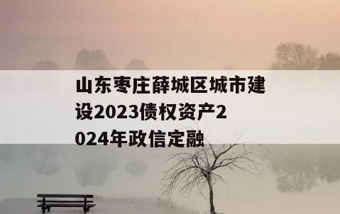 山东枣庄薛城区城市建设2023债权资产2024年政信定融