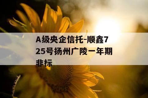 A级央企信托-顺鑫725号扬州广陵一年期非标