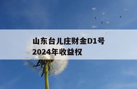 山东台儿庄财金D1号2024年收益权
