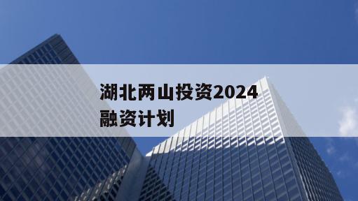 湖北两山投资2024融资计划