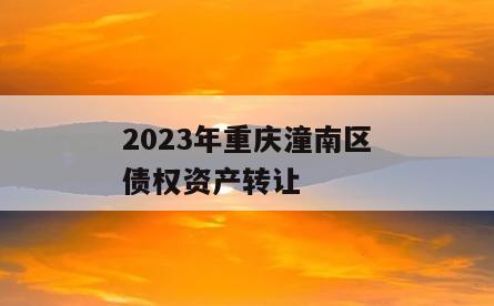2023年重庆潼南区债权资产转让