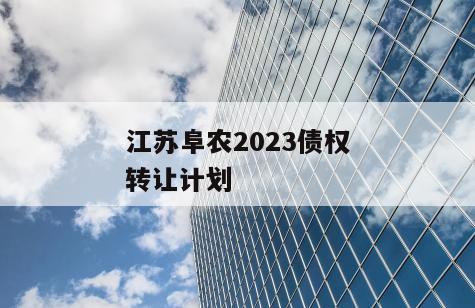 江苏阜农2023债权转让计划