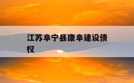 江苏阜宁县康阜建设债权