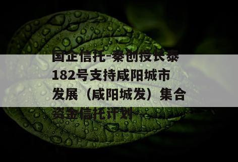 国企信托-秦创投长泰182号支持咸阳城市发展（咸阳城发）集合资金信托计划
