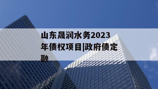 山东晟润水务2023年债权项目|政府债定融