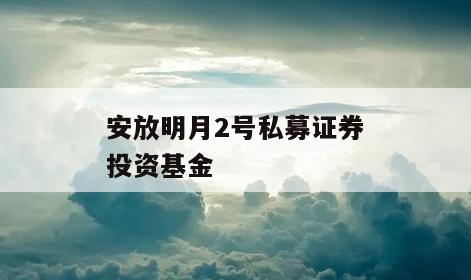 安放明月2号私募证券投资基金