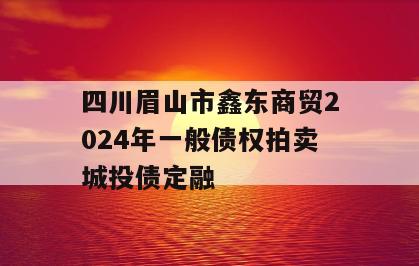 四川眉山市鑫东商贸2024年一般债权拍卖城投债定融
