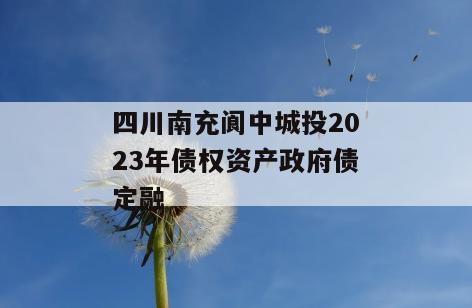 四川南充阆中城投2023年债权资产政府债定融