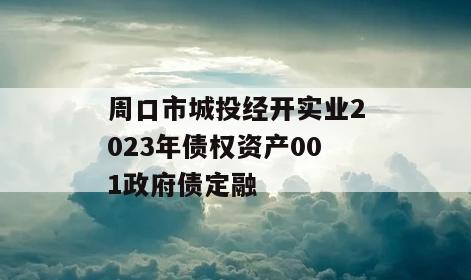 周口市城投经开实业2023年债权资产001政府债定融