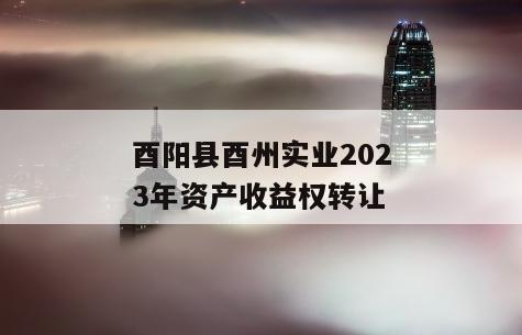 酉阳县酉州实业2023年资产收益权转让