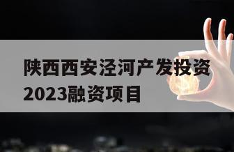 陕西西安泾河产发投资2023融资项目