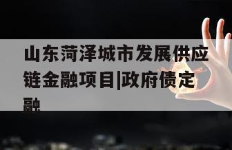 山东菏泽城市发展供应链金融项目|政府债定融