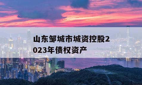 山东邹城市城资控股2023年债权资产