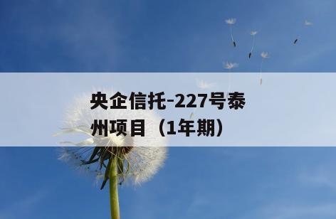 央企信托-227号泰州项目（1年期）