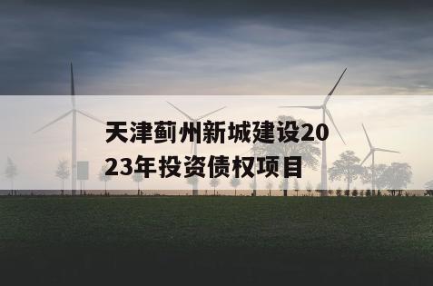 天津蓟州新城建设2023年投资债权项目