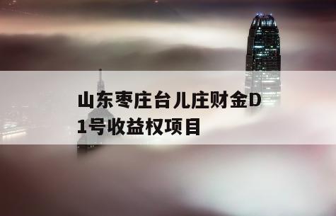 山东枣庄台儿庄财金D1号收益权项目