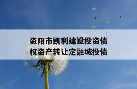 资阳市凯利建设投资债权资产转让定融城投债