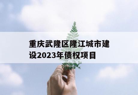 重庆武隆区隆江城市建设2023年债权项目