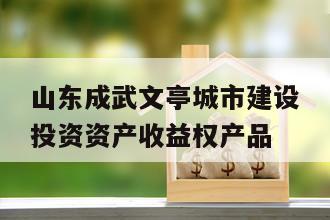 山东成武文亭城市建设投资资产收益权产品