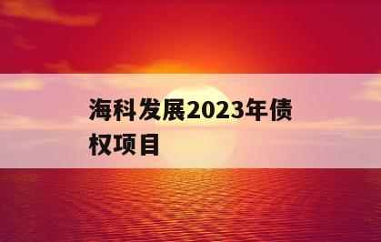 海科发展2023年债权项目