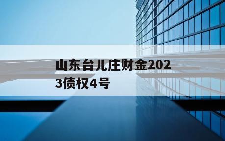 山东台儿庄财金2023债权4号