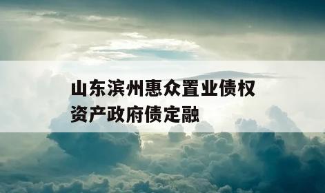 山东滨州惠众置业债权资产政府债定融