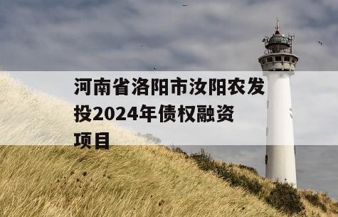 河南省洛阳市汝阳农发投2024年债权融资项目