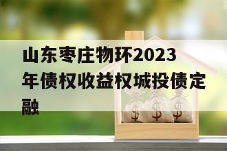 山东枣庄物环2023年债权收益权城投债定融