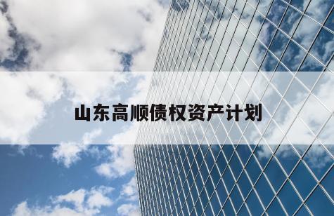 山东高顺债权资产计划