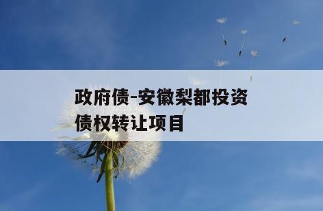 政府债-安徽梨都投资债权转让项目