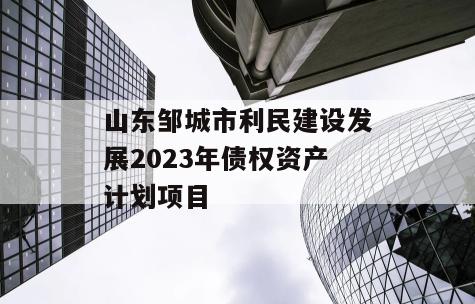 山东邹城市利民建设发展2023年债权资产计划项目