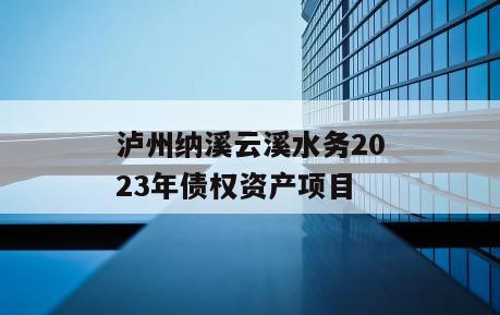 泸州纳溪云溪水务2023年债权资产项目