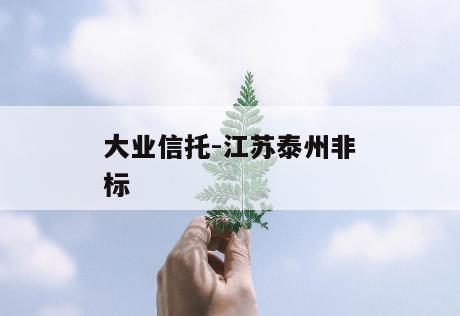 大业信托-江苏泰州非标