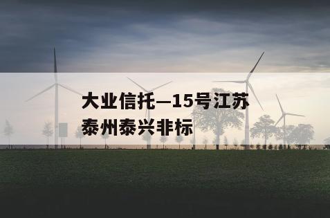 大业信托—15号江苏泰州泰兴非标