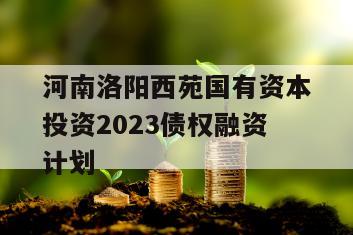 河南洛阳西苑国有资本投资2023债权融资计划