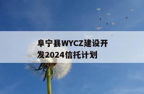 阜宁县WYCZ建设开发2024信托计划