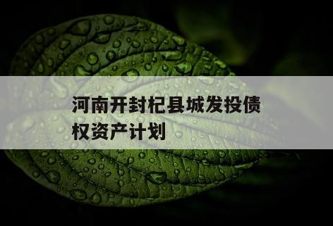 河南开封杞县城发投债权资产计划