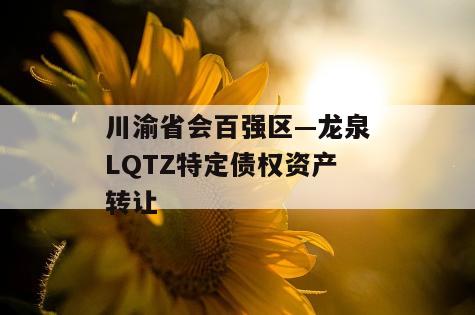 川渝省会百强区—龙泉LQTZ特定债权资产转让