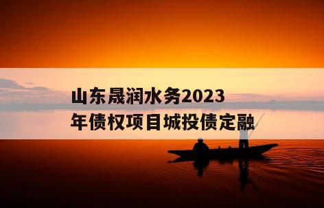 山东晟润水务2023年债权项目城投债定融