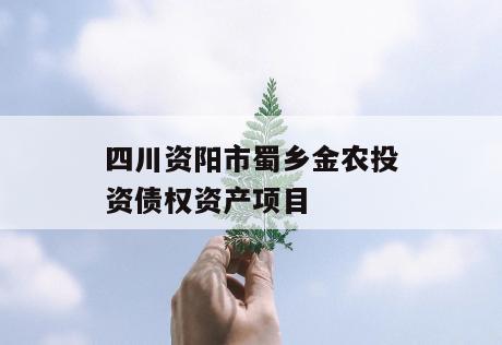 四川资阳市蜀乡金农投资债权资产项目