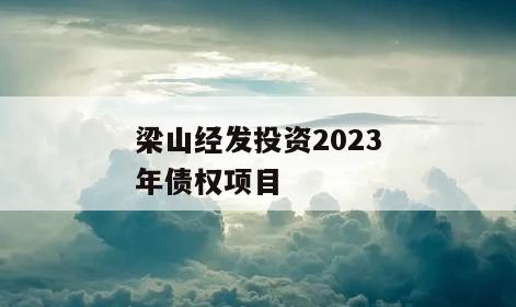 梁山经发投资2023年债权项目