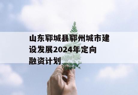 山东郓城县郓州城市建设发展2024年定向融资计划