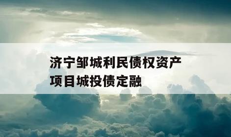 济宁邹城利民债权资产项目城投债定融