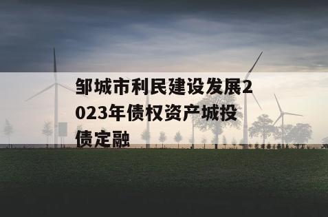 邹城市利民建设发展2023年债权资产城投债定融