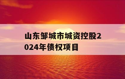 山东邹城市城资控股2024年债权项目