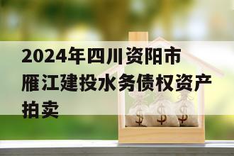 2024年四川资阳市雁江建投水务债权资产拍卖