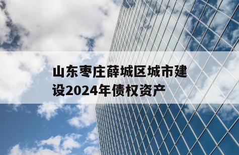 山东枣庄薛城区城市建设2024年债权资产