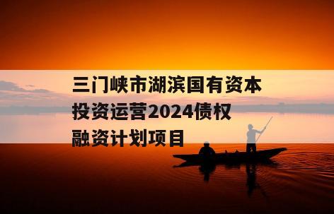 三门峡市湖滨国有资本投资运营2024债权融资计划项目